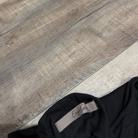 Enza Costa silk rib sleeveless mock neck fluid maxi dress in black - Picture 4 of 7